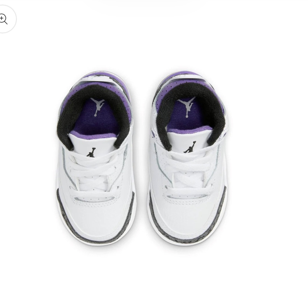 💜 Air Jordan GUC Toddlers Retro 3 Td 'Dark Iris' Sneakers💜 SIZE 6 - Picture 2 of 10